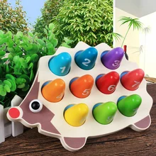 Обучающий деревянный Монтессори игрушки математическая игрушка мультфильм красочный Ежик совпадающие цифры младенческой подарок на день рождения забавная игрушка