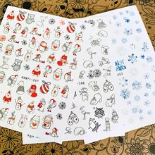 Новые HANYI-247-248-252 Рождественские 3d наклейки для ногтей штамповка экспорт из Японии дизайн