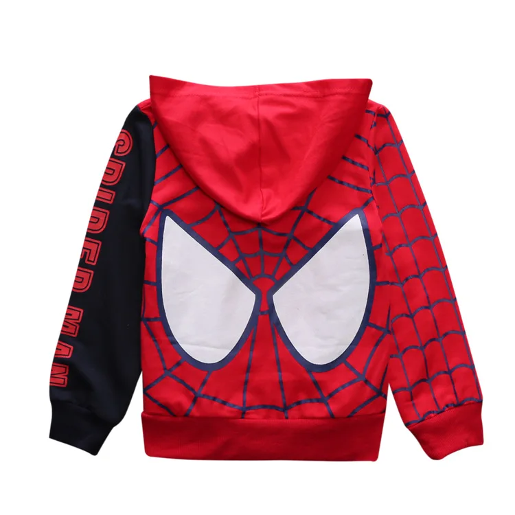 Новинка 2018 г. Весенние Человек-паук куртка одежда для детей пальто с рисунком человека-паука толстовки для маленьких мальчиков теплые