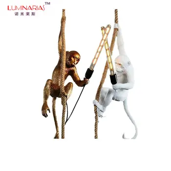 

Modern Creative Art Monkey Table Lamps Loft Style Handmade Resin Monkey Bedside Table Lights For Home Room Bedroom Study
