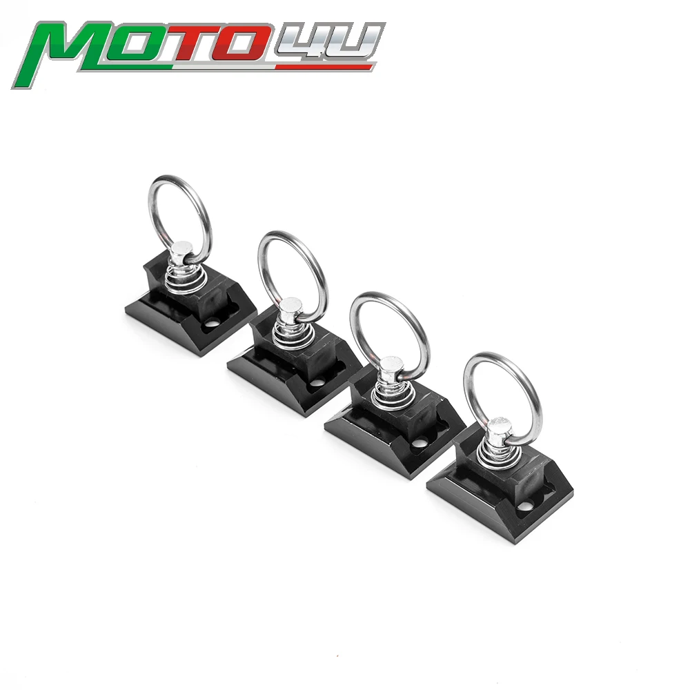 

MOTO4U 1.75" L Track Tie Down System Kits Square Anchor Point Tie Down Kit Quick Release Tie Down Anchor -4Packs