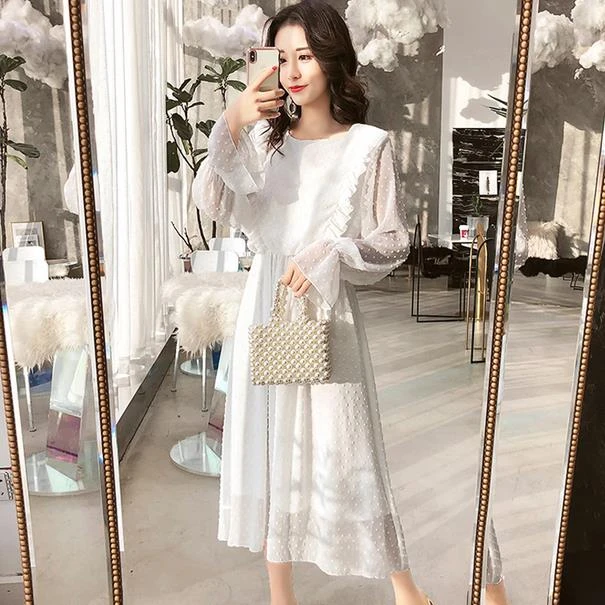 White autumn dress Clearance