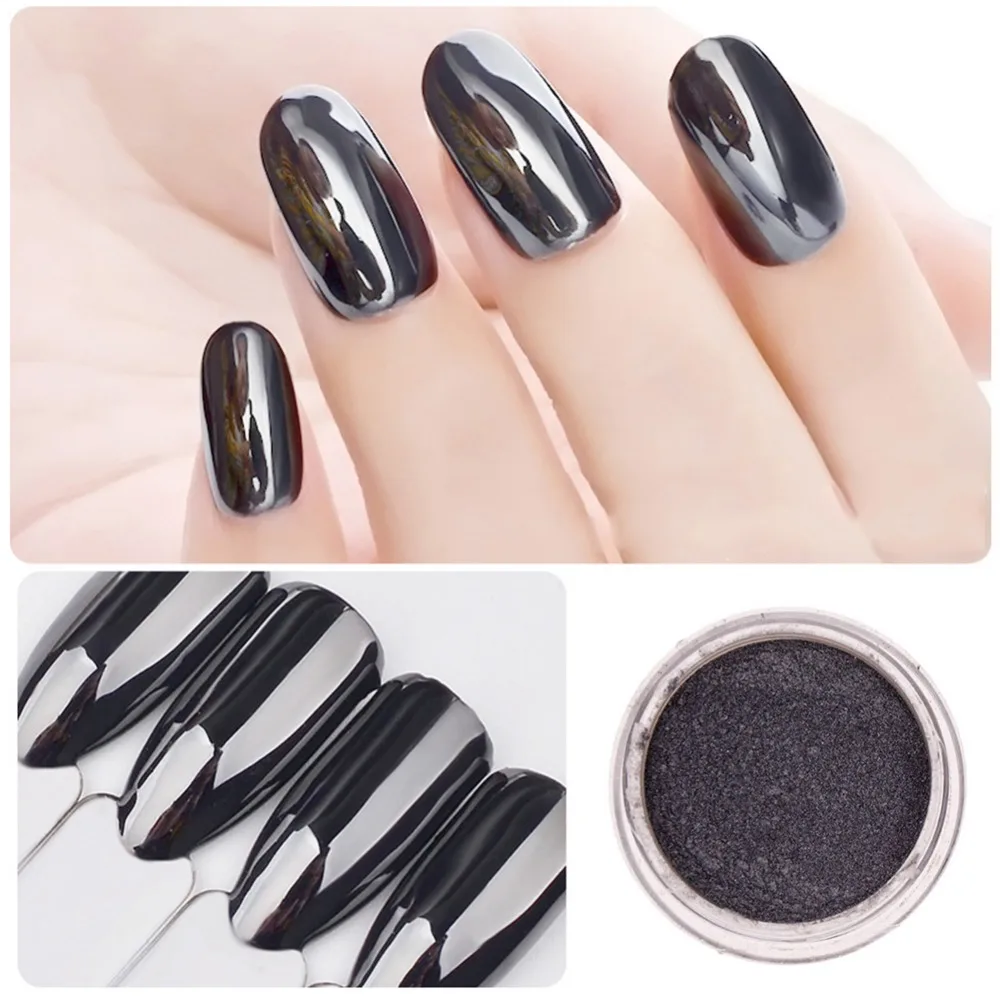 Г 0,5 г/1 г магия черный зеркало блеск для ногтей УФ гель лак хром дизайн ногтей пигмент пыли Маникюр украшения для ногтей DIY#259259