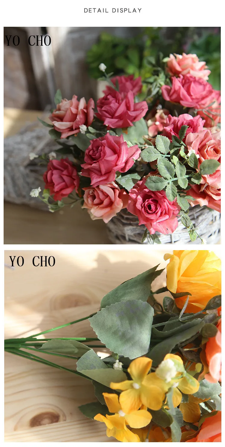 5 head roses simulation flowers 11