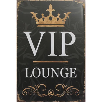 

VIP LOUNGE Shabby Chic Metal Signs Bar Pub Restaurant Home Decor ART Wall Stickers Vintage Metal Painting Plaque