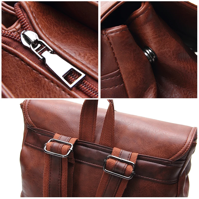 CCZ 2018 moda mochilas para hombres las mujeres Mochila de cuero de la PU DE LA ESCUELA bolsa de ordenador portátil de Mochila BK8001