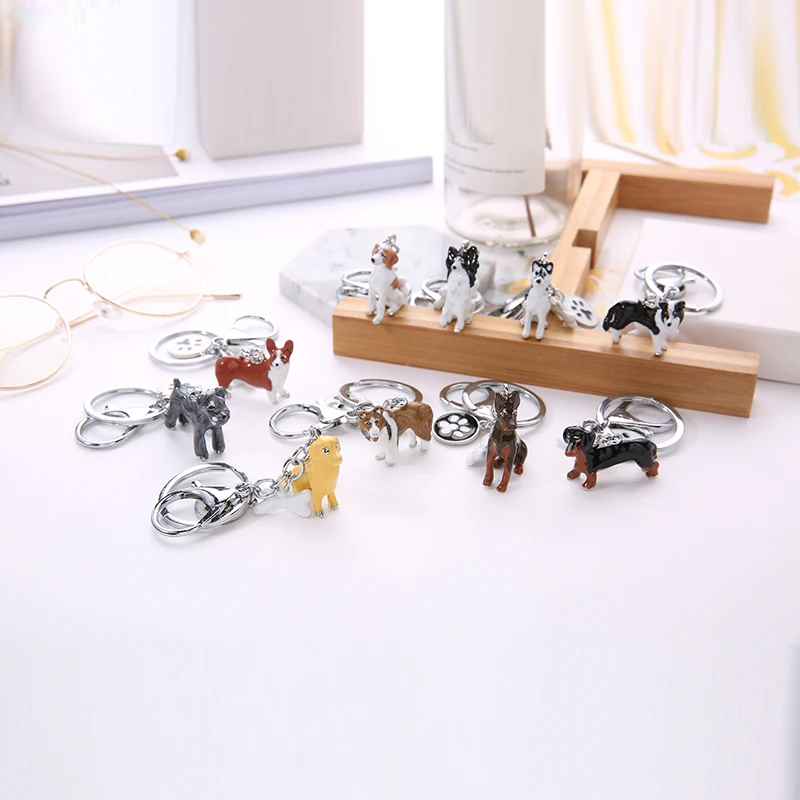 

Flyingforest Cartoon 3D Dogs Keychains 2019 New Key Rings Keychain For Bag Animal Unisex Fashion Car Keychain Best Gift