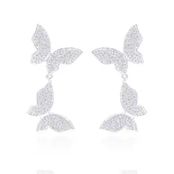 XIUMEIYIZU новый дизайн мода изысканный бабочка циркон серьги гвоздики с Три цвета на выбор вечерние интимные аксессуары