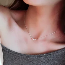 Новейшая квадратная коробка ожерелье с подвесками-кубиками для женщин короткое милое массивное ожерелье подарок 925 пробы Серебряное ювелирное изделие