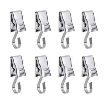 

150Pcs Hook Curtain Clips Stainless Steel Hanger Wire Holder with Hook for Paper Lanterns Party Decor Christmas Lights Photos