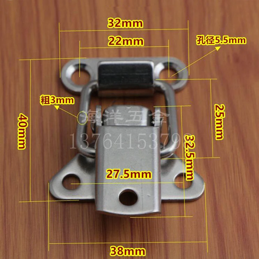 Серебряный Коробки случае LockTool ящик пряжка металлическая SIron пряжкой кнопку блокировки деревянный ящик багажная Пряжка Утюг аксессуары