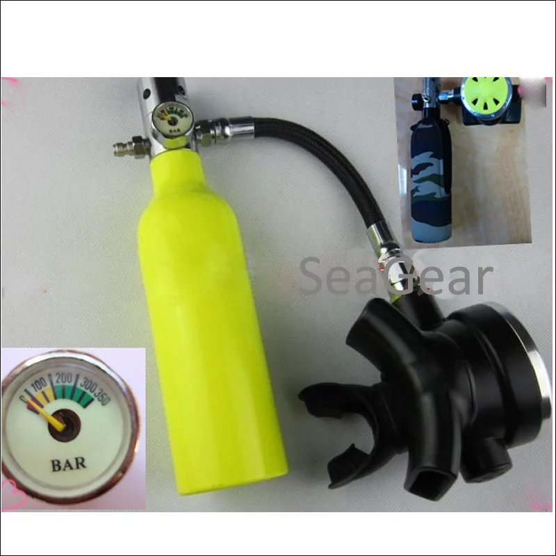 Scuba Diving Pony Bottle Pressure Gauge Mini SPG Bar/PSI/Nitrox 5,000PSI 