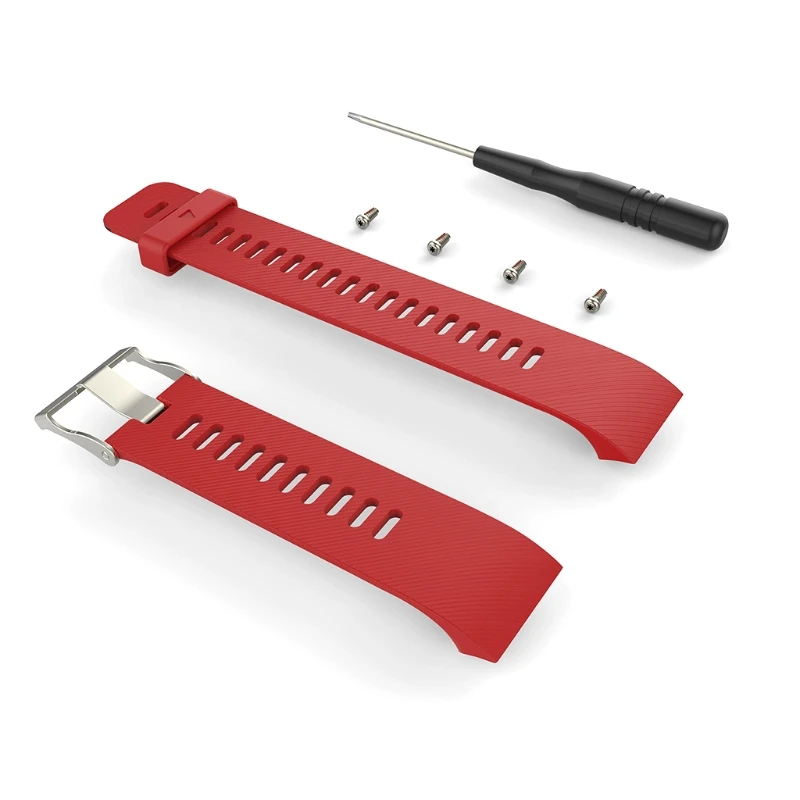 Смарт часы ремешок силиконовый сменный Браслет для часов Ремешок для Garmin Forerunner 35 Спортивные gps часы qiang - Цвет: Красный