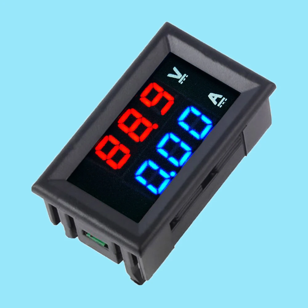High Quality DC 100V 10A Voltmeter Ammeter Blue + Red LED Amp Dual