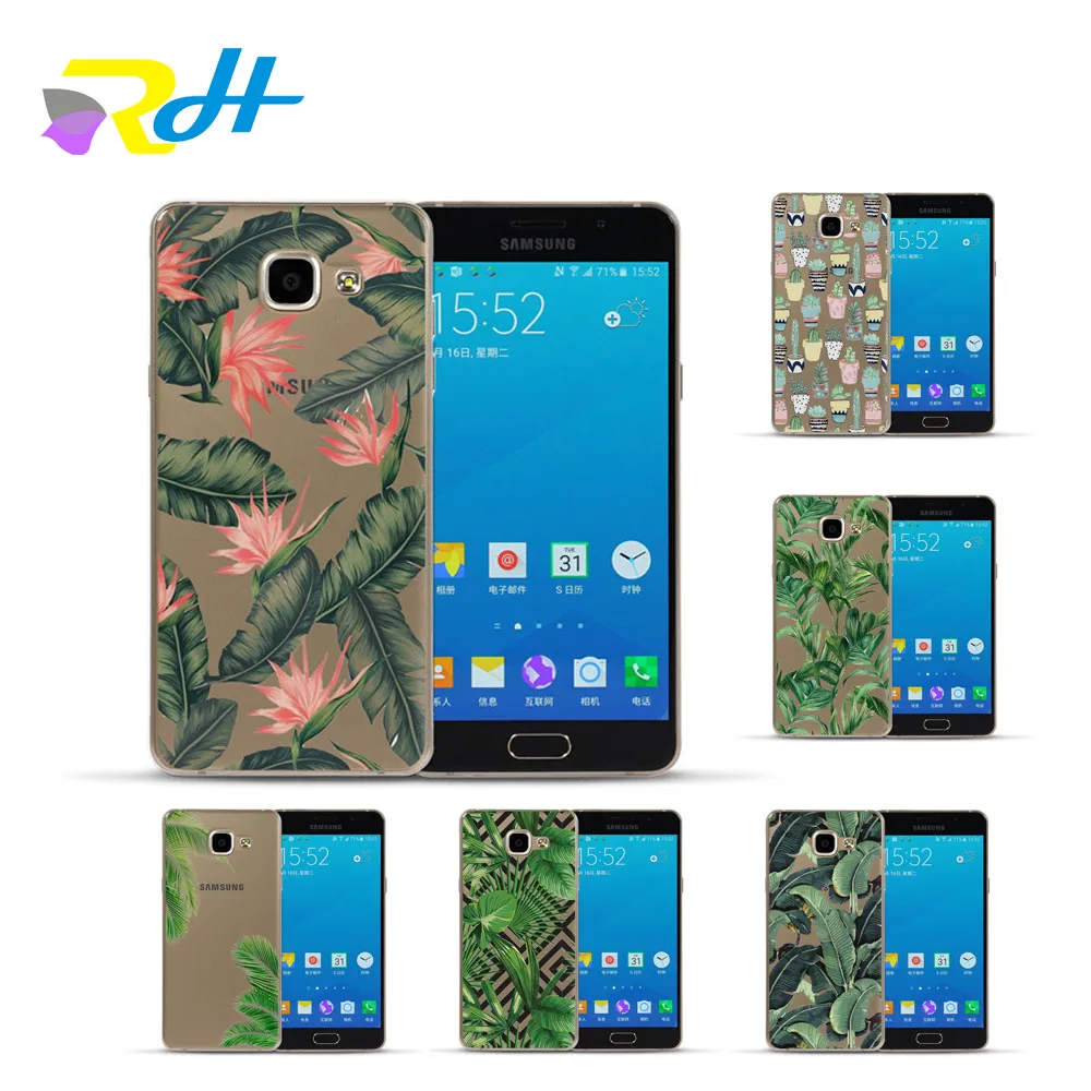 For Coque Samsung Galaxy S6 S7 Edge S8 Plus J5 A3 A5 2016 A520 2017 G530 cover Stickers Cactus plantain leaves series | Мобильные