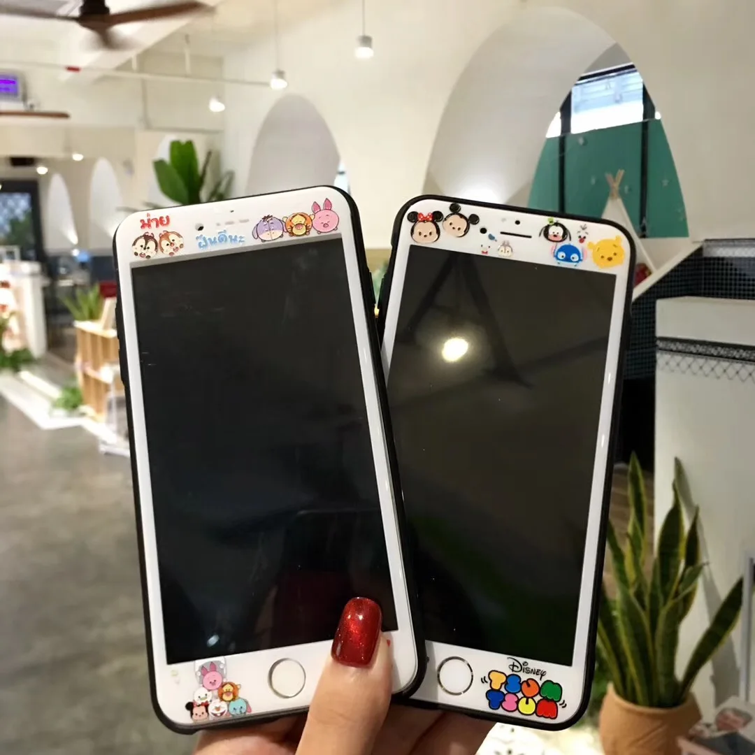 

9H Tempered Glass for iPhone 7 6 6S 8 Plus Screen Protector Glass for iPhone 6 7 8 Protective Glass Cartoon Animals Duck Mouse