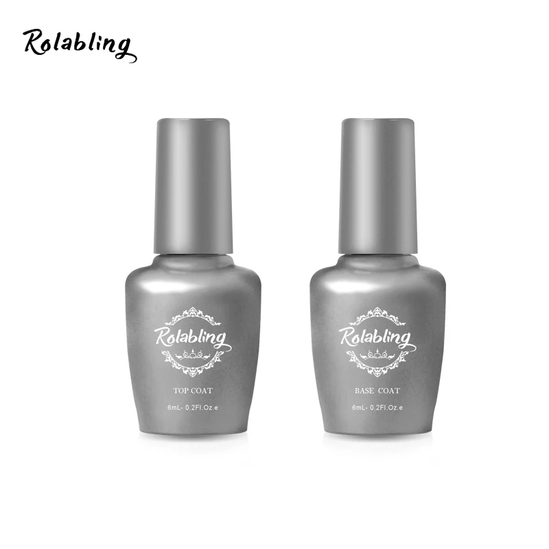 Rolabling 2pcs set Nail Gel Top Coat Base Coat Foundation New High Quality For UV Gel Polish 