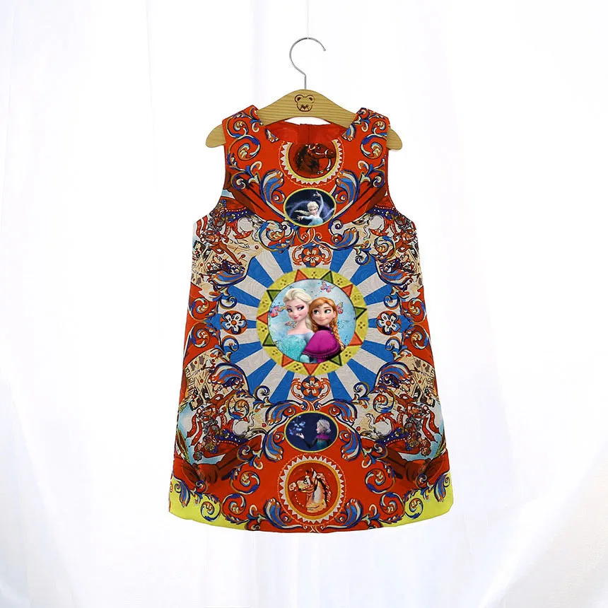Лидер продаж года, платья для девочек платья Эльзы и Анны для девочек платье принцессы с принтом бабочки нарядное платье для маленьких девочек детская одежда для детей возрастом от 3 до 10 лет, vestidos - Цвет: Photo Color