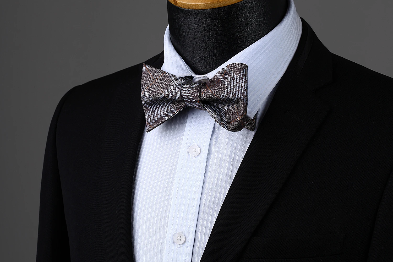 Галстук-бабочка носовой платок Набор мужские тканые вечерние свадебные коричневый серый плед& Chcek самостоятельно галстук-бабочка карман квадратный набор# BC923ZS