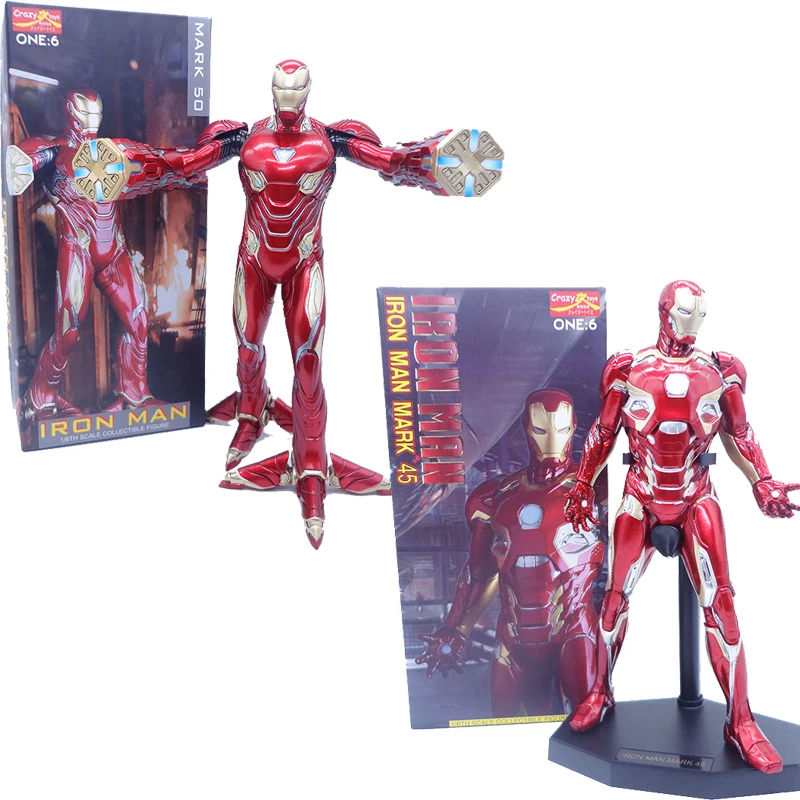 

2 Type Crazy Toy Iron Man MK45 MK50 Battering Ram Mark 50 Foot Clamps Action Figure Toy Gift