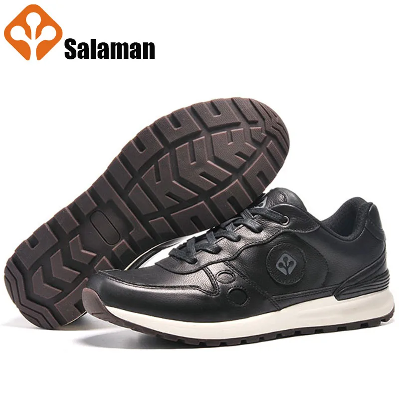 

Salaman On Sale Clearance Men Running Shoes Genuine Leather Sport Shoes Man Brand Athletic Sports Run Walking Sneakers For Male
