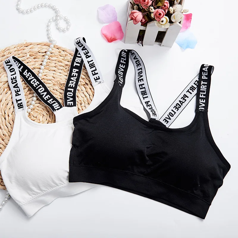 

Fashion Sexy Crop Top Women Cropped Padded Bra Halter Tank Tops Vest Fitness Stretch Women's Black White Tanks Cross Back Bras