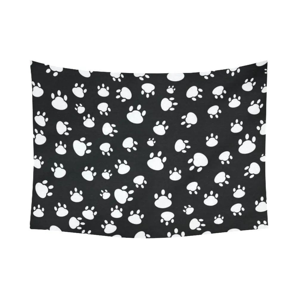 WARM TOUR Animal Foot Print Wall Art Home Decor, Black and White Dog