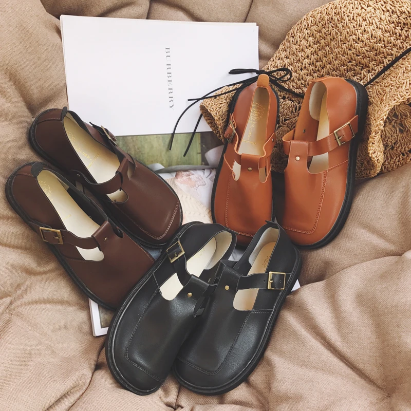 

Japanese retro Mori girl round doll shoes single shoes college wind shoes British style small shoes flat bottom