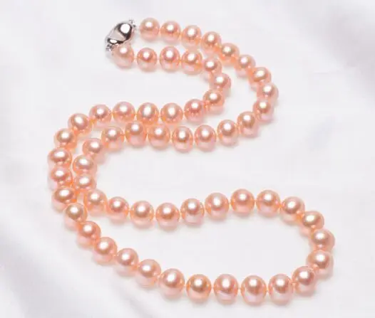 

18"8-9MM NATURAL SOUTH PINK PEARL NECKLACE
