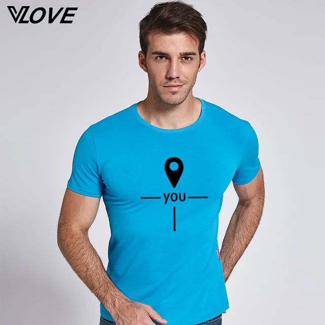 fashion 2017 summer slim fit men t shirt GPS Design printed t shirts o