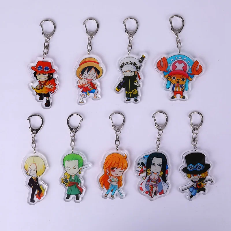 Мультяшный цельный акриловый брелок Luffy Зоро Санджи чоппер подвески для косплея