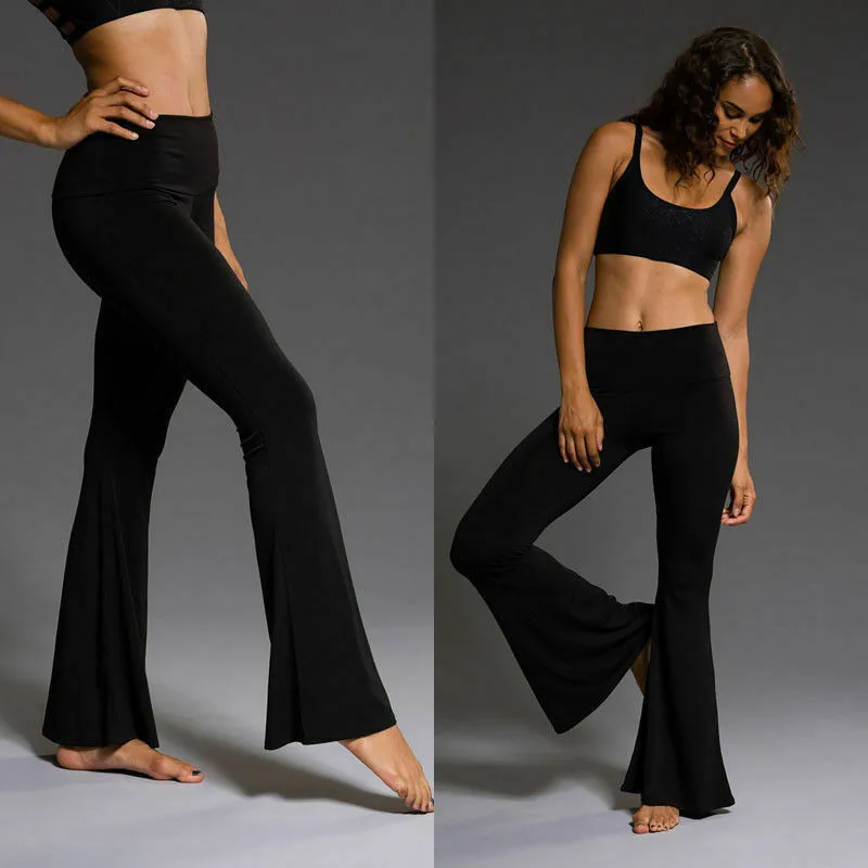 

US STOCK Women High Waist Trousers Bell Wide Leg Flared Slim Pants