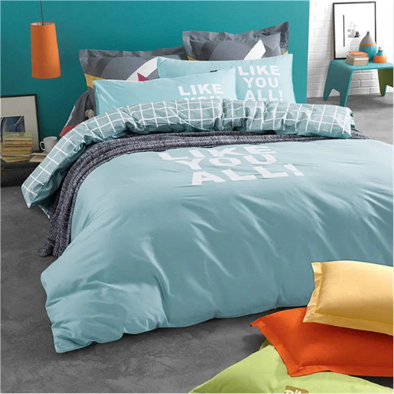 

2017 High quality Plain color bedding Pure cotton 4pcs 1pcs quilt cover/1pcs bed sheet/2pcs pillowcase free shipping
