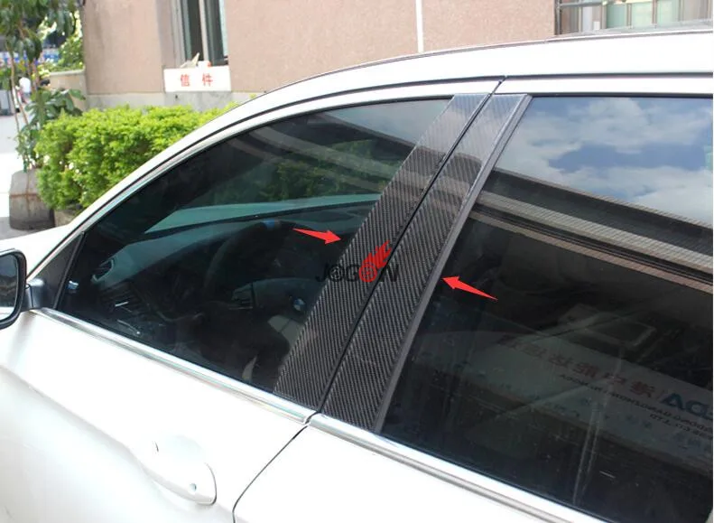 

6pcs Carbon Fiber Window B+C Pillar Molding Trim Cover Sill For BMW 3 Series F30 2011- 2017 Saloon 4 door