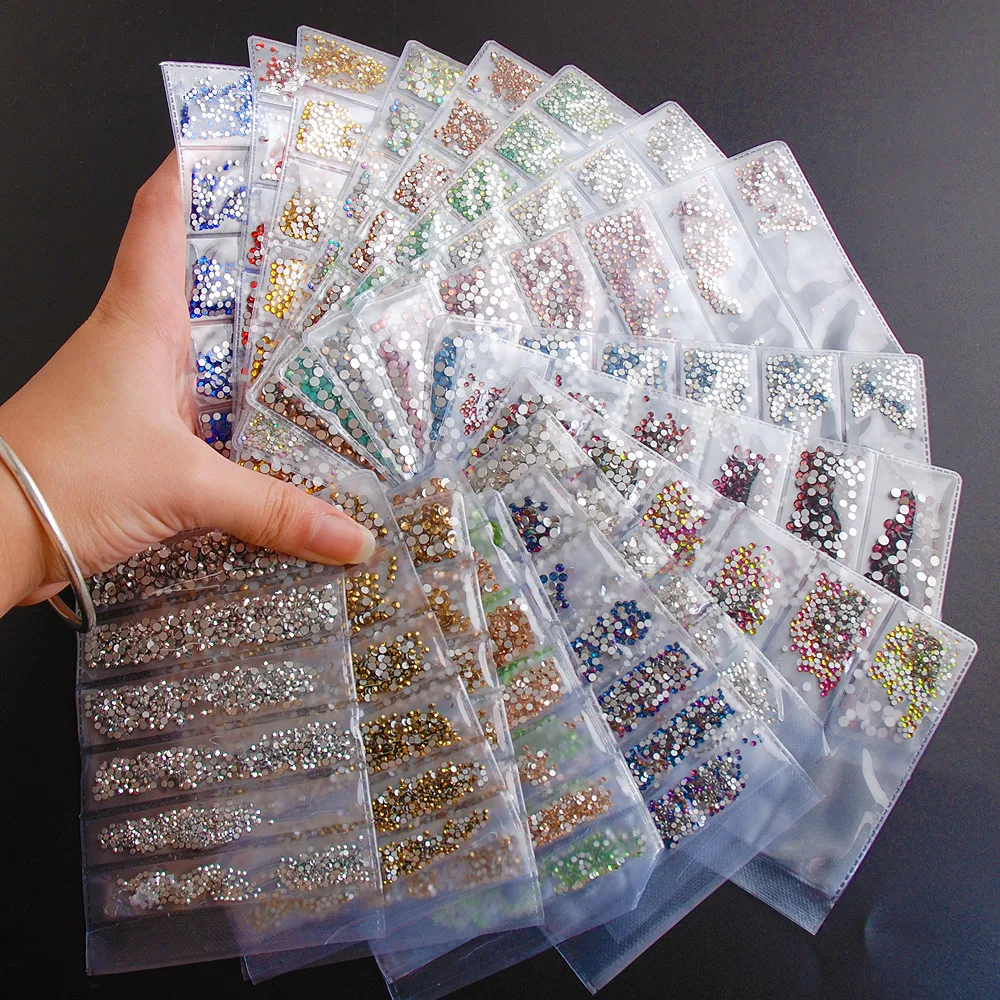 Super Glitter Rhinestones 14 Colors Ss3-ss10 Non HotFix FlatBack Glass Glue on Nail Scrapbook Decorations | Дом и сад