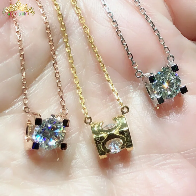 

Jewelry 18K gold moissanite Diamond Necklace with a certificate MO-01-1