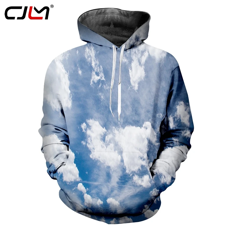 CJLM ropa de marca informal Unisex, Sudadera con capucha de poliéster de alta calidad, estampado 3D completo, cielo azul y nubes blancas, jersey para con capucha y sudaderas| - AliExpress