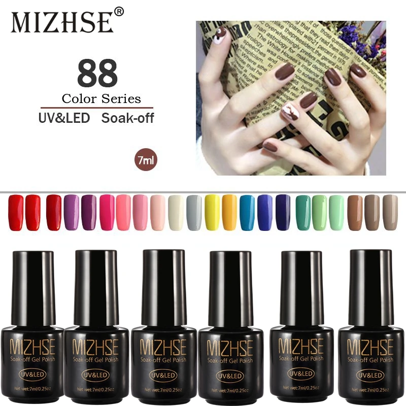 

MIZHSE Vernis Semi Permanant UV 7ml UV Gel Nail Polish LED Lamp Gel Set Nail Varnish UV Top Coat gel