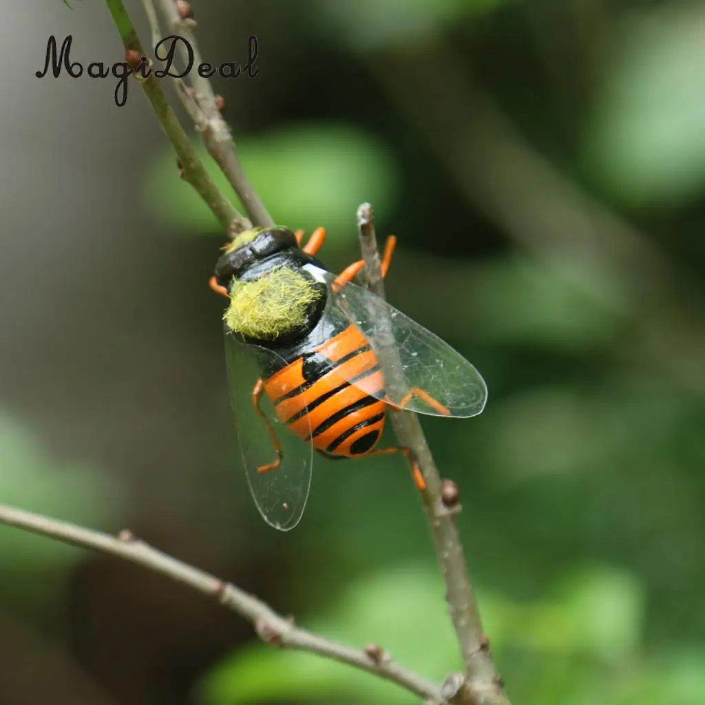 MagiDeal Artificial Lifelike Insects Model Cicada Figurines Home Garden Art Craft Decor DIY Tree Decor Kids Play Toy 