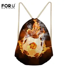 FORUDESIGNS/школьная сумка на шнурках огненный Футбол Принт рюкзак на веревках Девушка Повседневная полиэстер сумки для хранения обуви Cinch Sack женский