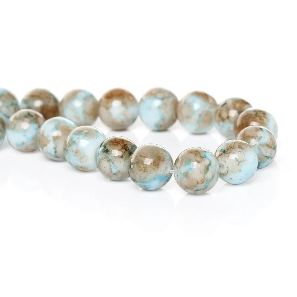 

DoreenBeads Mottled Effect Round Glass Loose Beads 10mm(3/8"), sold per lot of 158 PCS (B18254), yiwu