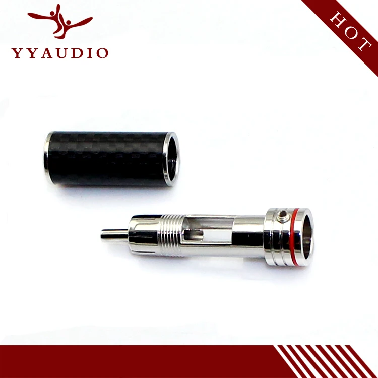 YYAUDIO CF-102(R) rca-штекер с родиевым покрытием из углеродного волокна для соединительных кабелей коннектор HiFi x4