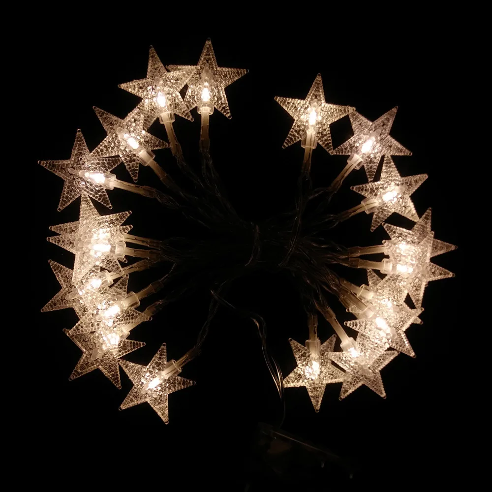 Christmas star lights LED Party Fairy Lights Five-pointed Star LED string lights for Wedding Xmas Party Outdoor Indoor use - warm white 1