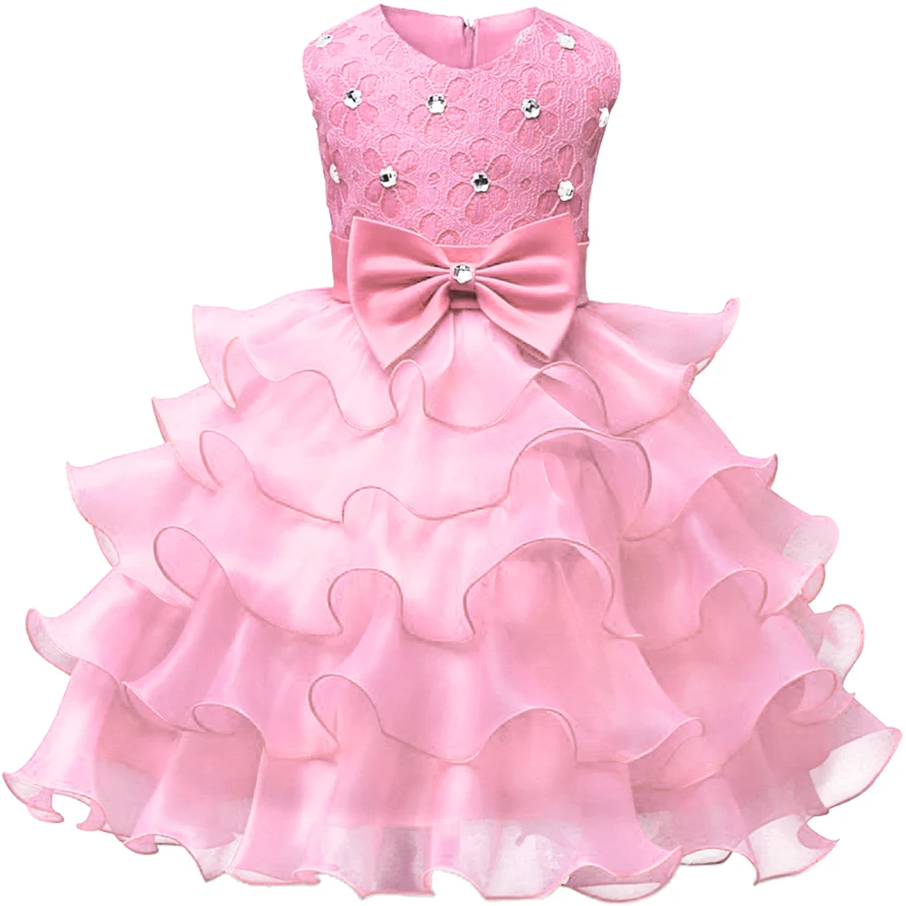 

Baby Girl Dress Princess Holiday Lace Kids Christening Events Party Wear Dresses For Girls Children Baby Pink Red White Clothes