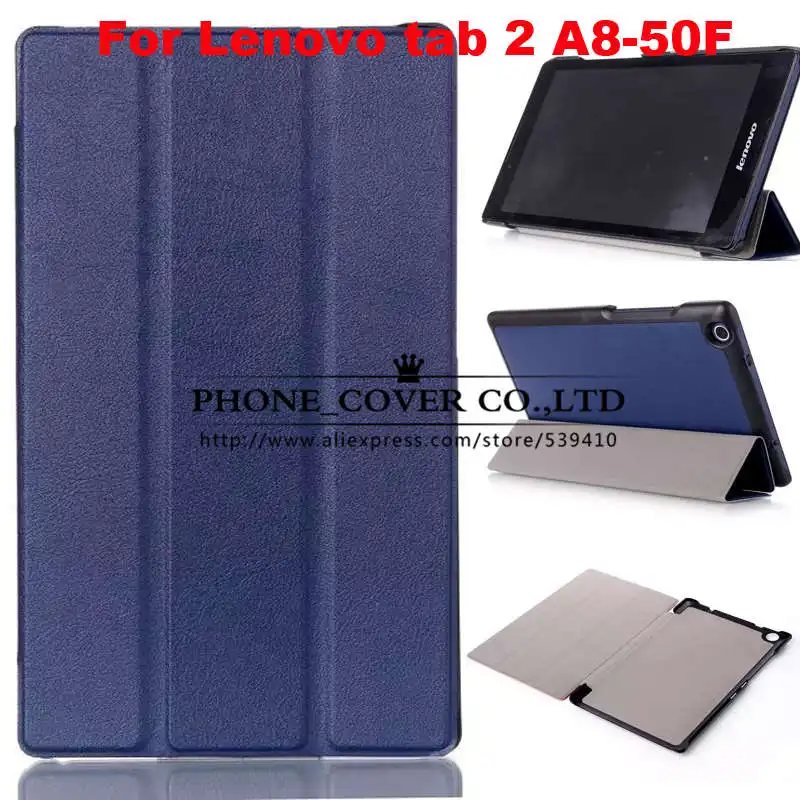 

Magnet stand Luxury Pu leather case cover For Lenovo Tab 2 A8 A8-50 A8-50F A8-50LC tablet funda case + screen protector + stylus