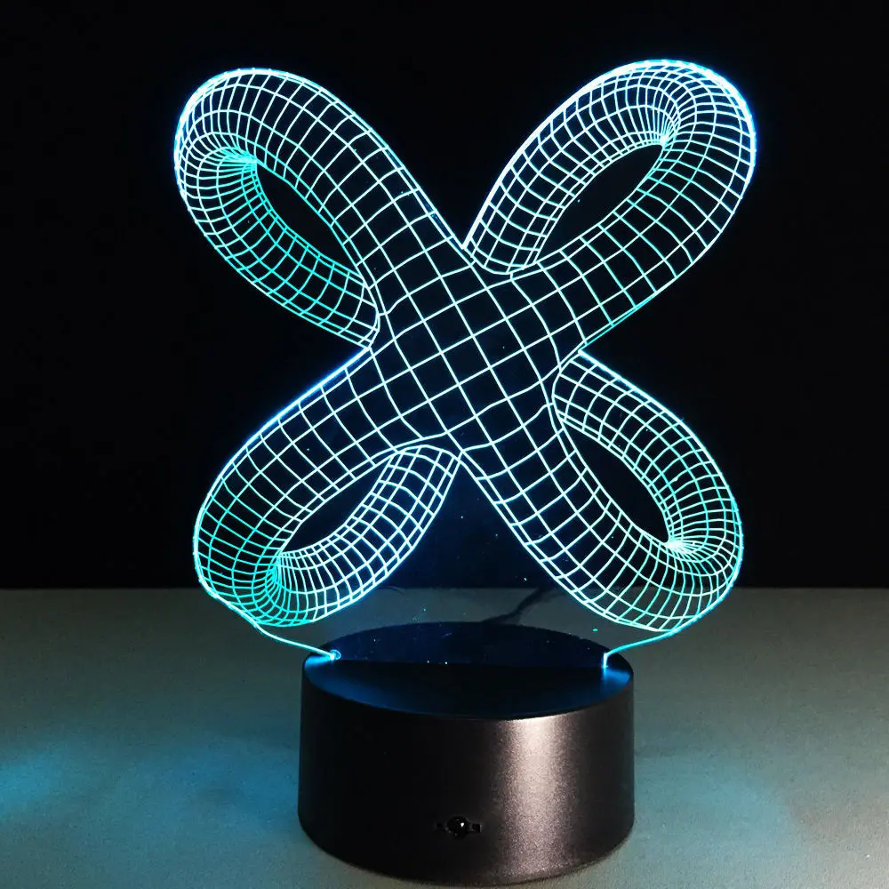 Абстрактный 3D лампы Малыш светодиодный сенсорный Переключатель 7 цветов LED