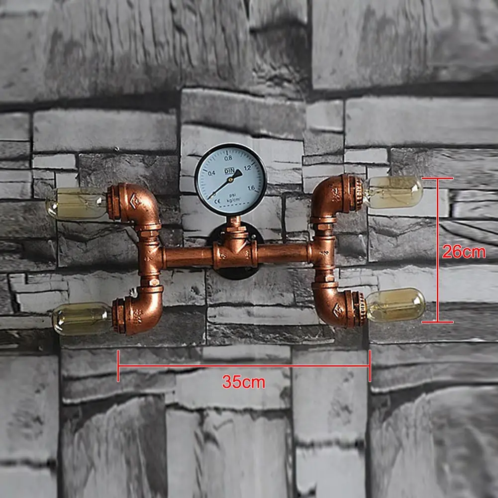 Винтажная Ретро водопроводная труба Лофт из кованого железа промышленный настенный светильник бра E27 Edison подвесной светильник Домашний Светильник