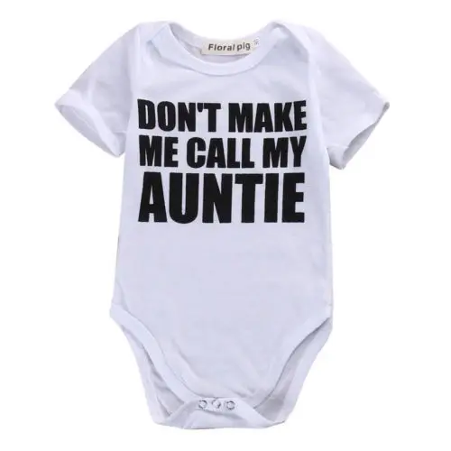 Newborn Infant Baby Boy Girl Short Sleeve Letter Romper Jumpsuit Outfits Clothes