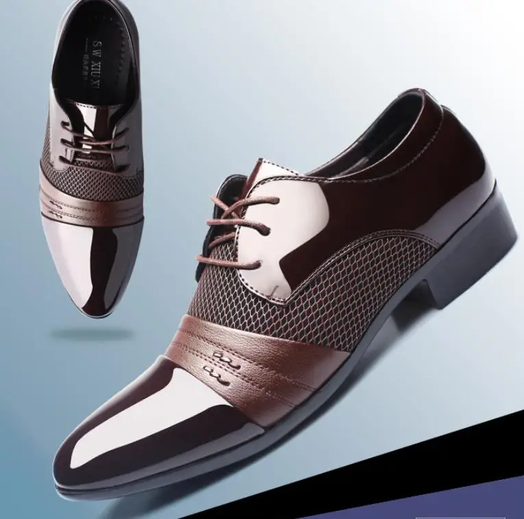 

2019 new fashion business men's shoes British style pointy men's shoes luxury dress shoes men's office work shoes Size 38-48