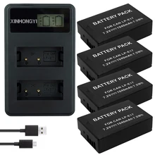 4x1040mAh LPE17 LP E17 LP-E17 Battery+LCD USB Dual Charger for Canon EOS 200D M3 M6 750D 760D T6i T6s 800D 8000D Kiss X8i Camera 4x1040mAh LPE17 LP E17 LP-E17 Battery+LCD USB Dual Charger for Canon EOS 200D M3 M6 750D 760D T6i T6s 800D 8000D Kiss X8i Camera